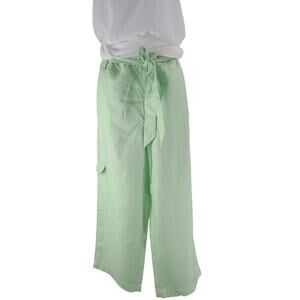 Liz Claiborne Y2K women's linen pants green NWT Size 14 beachy resort wear boho